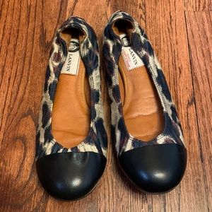 Lanvin Paris Classic Cap-toe Leather Ballet Flats Sz 6